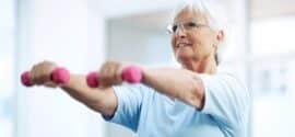 Home Care Wilmington NC woman with red weights