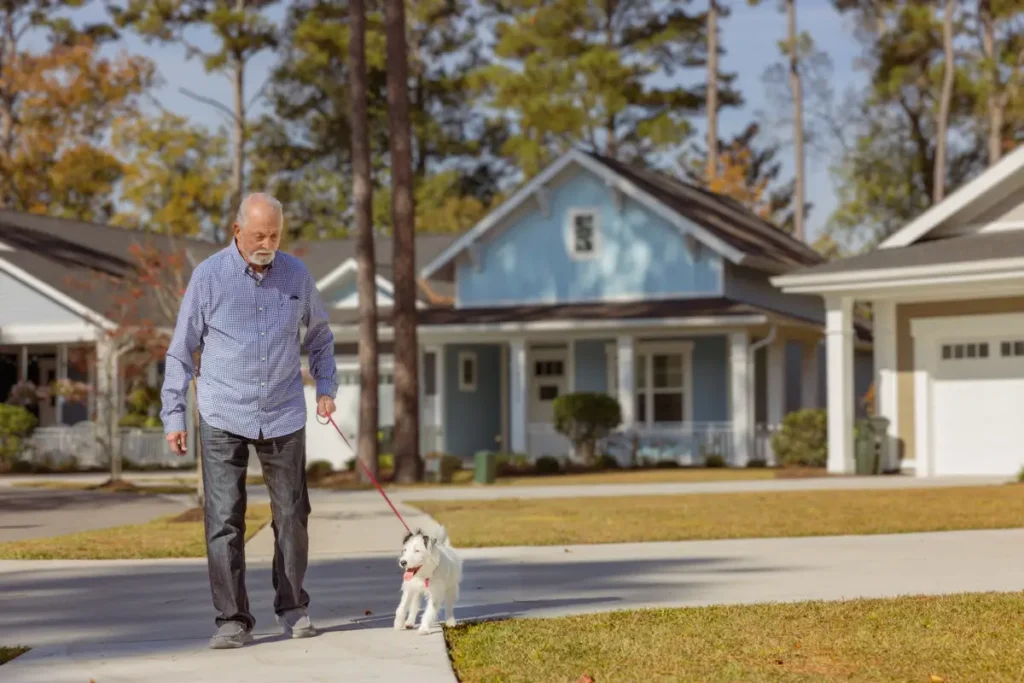 Man walking dog