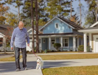 Man walking dog